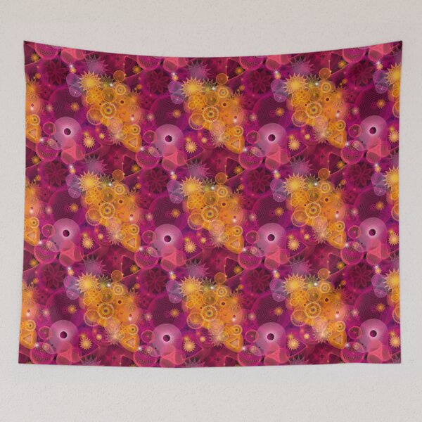 Item preview, Pink and orange: a Patterned Spirograph Collage designed and sold by RachelEDesigns.