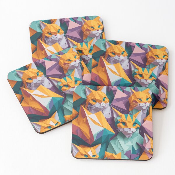 Item preview, Colorful Origami Geometric Cats designed and sold by Zazizu.