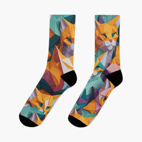 Item preview, Colorful Origami Geometric Cats designed and sold by Zazizu.