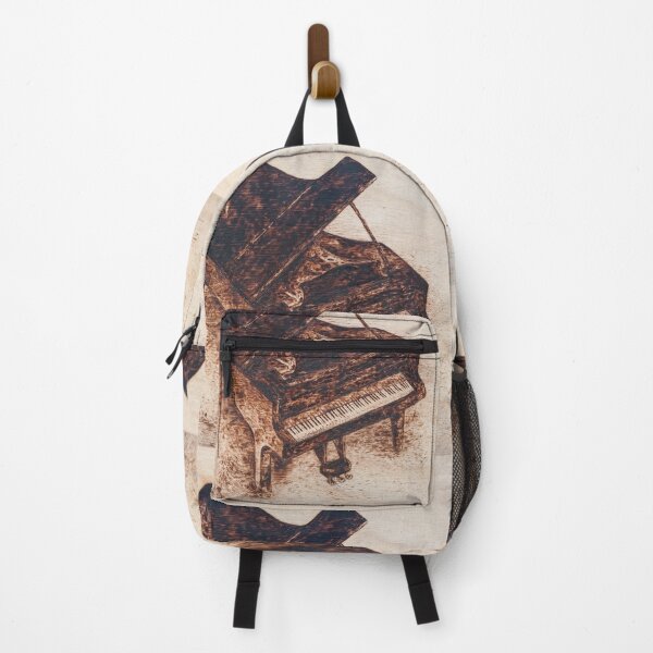 Item preview, Grand piano realistic pyrography art designed and sold by Nathanail Evan Linardis.