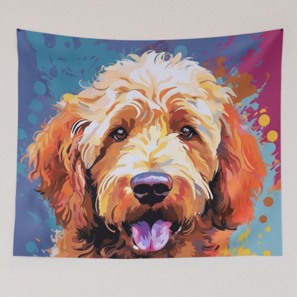 Item preview, Golden doodle pop art designed and sold by hhh-art.