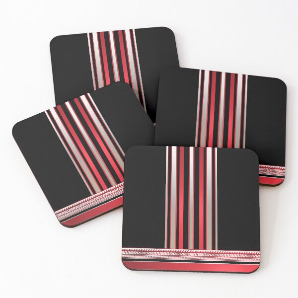 Item preview, Greek Keys Red Black White Stripes  designed and sold by Yiorgos Designs.