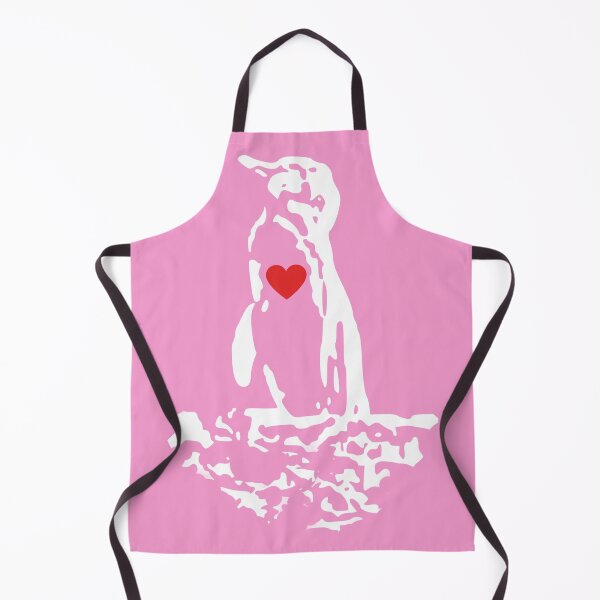 Artikelvorschau, Pink #F699CD Background Galapagos Penguin White Penguin with Red Heart entworfen und verkauft von SBPenguins.
