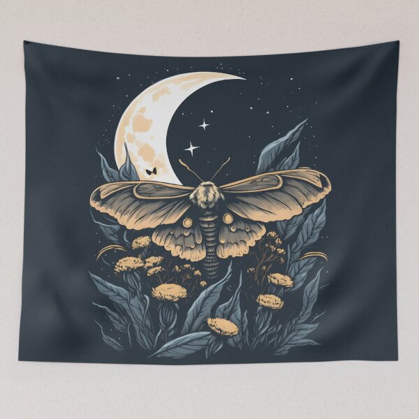 Item preview, Cottagecore Luna Moth Vintage Wildflowers Witchy Mystical Moth Cottage Forestcore Fairycore designed and sold by Shegohi.