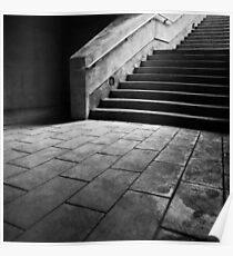 Stairs To The Top BW Parking Structure Poster