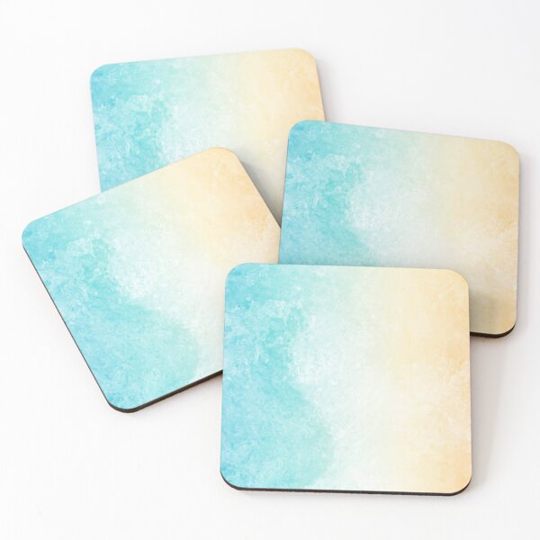 Item preview, Abstract Beach Sea Summer Grunge Background Wave Sand Pastel Crayon Drawing Stroking Brushing Bleached Teal Blue Yellow Pattern Oil Watercolor Paint Marble Stucco Concrete Texture designed and sold by MTShoppingLine.