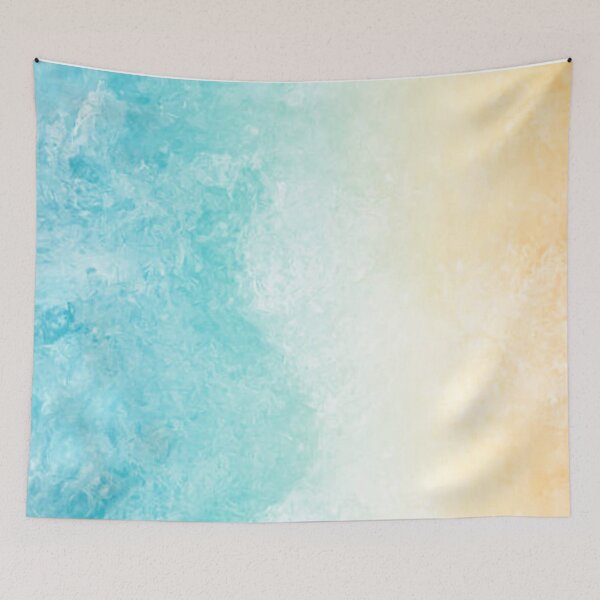 Item preview, Abstract Beach Sea Summer Grunge Background Wave Sand Pastel Crayon Drawing Stroking Brushing Bleached Teal Blue Yellow Pattern Oil Watercolor Paint Marble Stucco Concrete Texture designed and sold by MTShoppingLine.