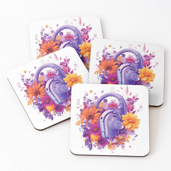 Item preview, Purple Headphones Floral Electronic DJ designed and sold by Hear4theEars.