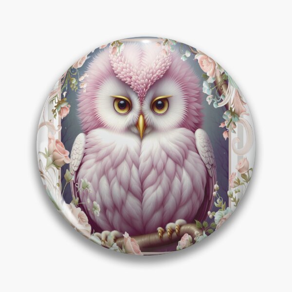 Item preview, Magical Pink Owl, fantasy art designed and sold by LoneAngel.