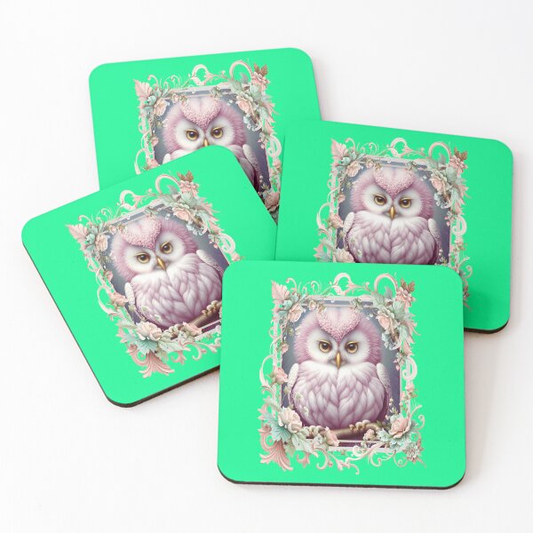 Item preview, Magical Pink Owl, fantasy art designed and sold by LoneAngel.