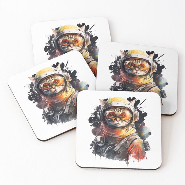 Item preview, Bold Colour Retro Space Cat designed and sold by Nosy is Everything.