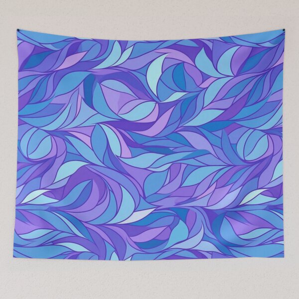 Item preview, Blue and Purple Abstract Leaves designed and sold by UlDesigns.
