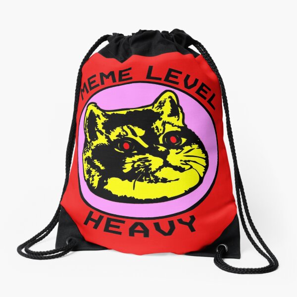 Meme Level Expert Heavy Breathing Cat Drawstring Bag