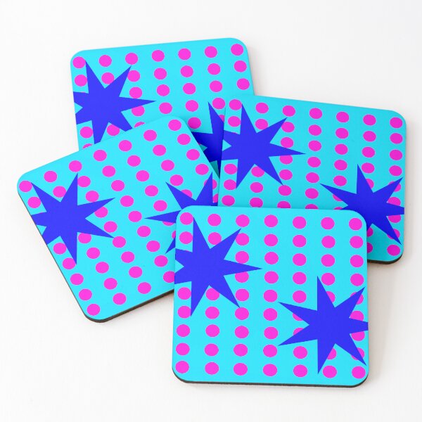 Item preview, Pair of Blue Stars on Dots  designed and sold by GEOMETRIC ART   .