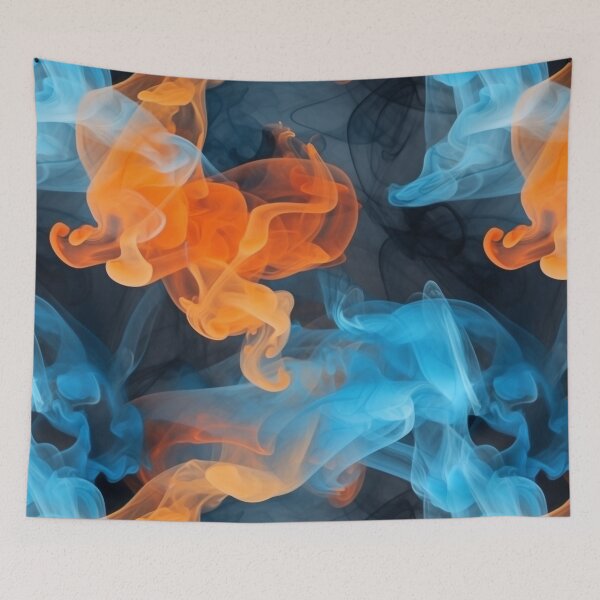 Item preview, Orange and Blue Smoke Seamless Pattern designed and sold by UlDesigns.