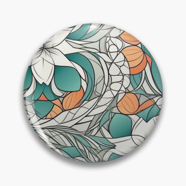 Item preview, Flower Pattern in Blue, Orange and White designed and sold by Starliteflower.