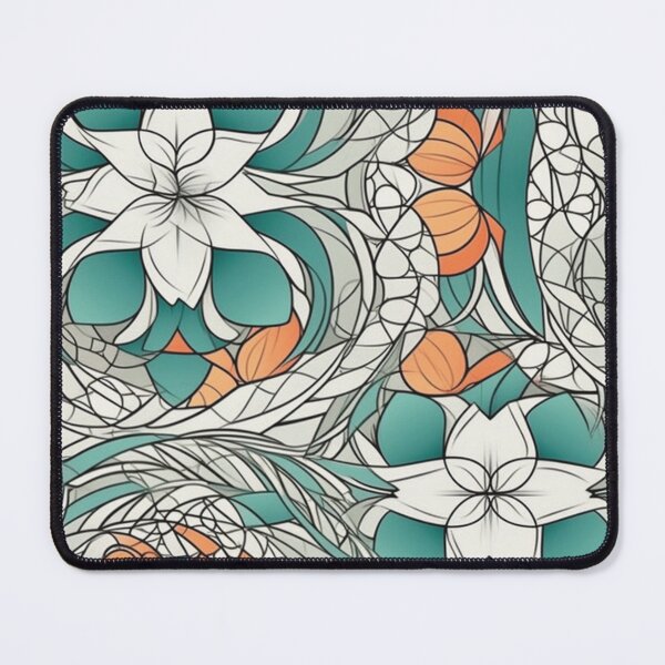 Item preview, Flower Pattern in Blue, Orange and White designed and sold by Starliteflower.