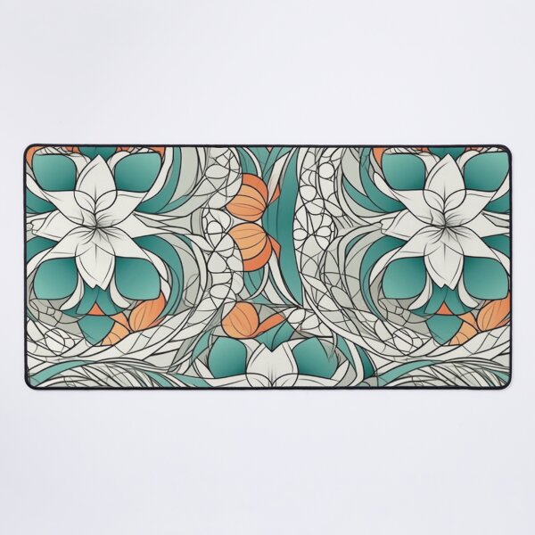 Item preview, Flower Pattern in Blue, Orange and White designed and sold by Starliteflower.
