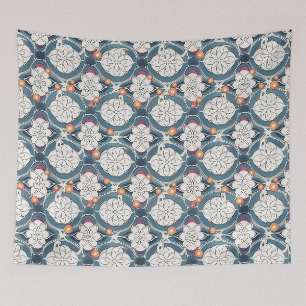 Item preview, Pattern Swatch, Blue, Orange and White No. 3 designed and sold by Starliteflower.