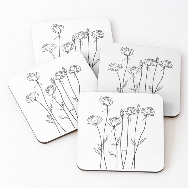 Item preview, Roses. Minimalistic black line art of roses. Black and white aesthetic. Roses love designed and sold by Tsifra.