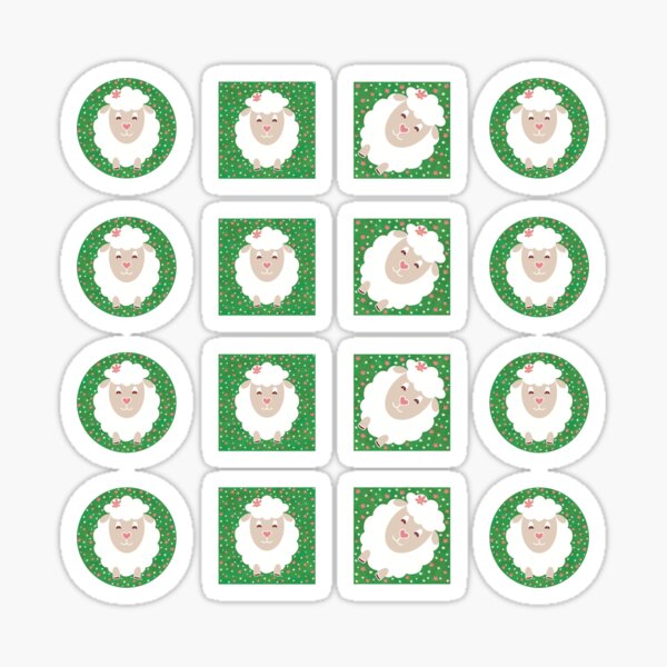Sheep in a field of flowers 16-pack Sticker