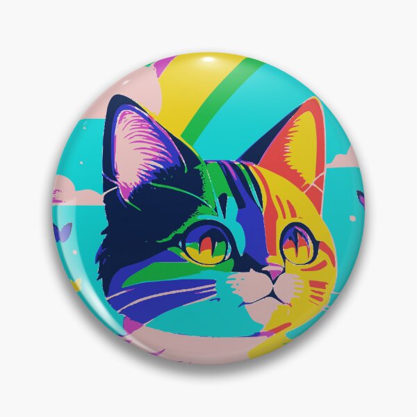 Artikelvorschau, Feline Fantasy: Eine Regenbogenkatze mit Blumenschmuck entworfen und verkauft von Pickmash.