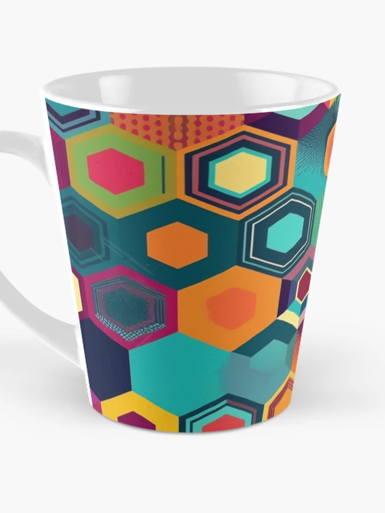 Thumbnail 3 of 4, Coffee Mug, Colorful Hexagonal Pattern designed and sold by UlDesigns.