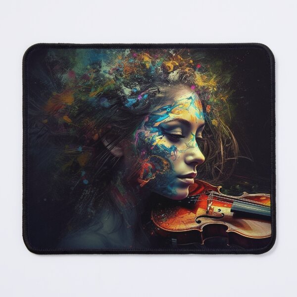 Item preview, Color of Music Portrait Digital Art: UHD 5:4 Woman's Face with Vibrant 3D Color Splashes, Abstract Music & Beauty, Colorful Futurism designed and sold by stateofhuman.