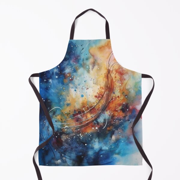 Item preview, Abstract Watercolor Music Art, Cosmic Turbulence & Musical Staff, Inspired by Xing Xing, Juliana Nan & Ryan Hewett, UHD 300 DPI 4:5 designed and sold by stateofhuman.