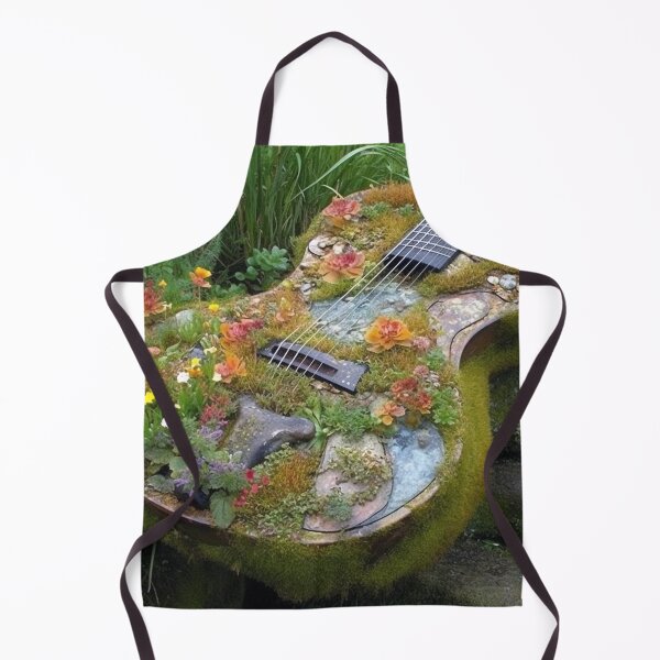 Item preview, Floral Forest Guitar Digital Art: UHD Otherworldly 6-String Guitar on Stone Steps, Photorealistic Landscape with Colorful Garden Elements designed and sold by stateofhuman.