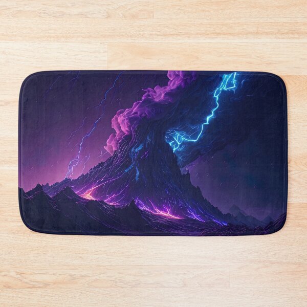 Item preview, Blue lightning purple volcano eruption designed and sold by RK - Shop.
