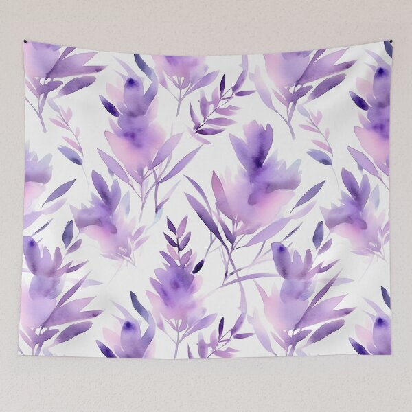 Item preview, Blissful Light Purple Lavender Flowers Watercolor Floral Patterns designed and sold by Wonder Of Light.