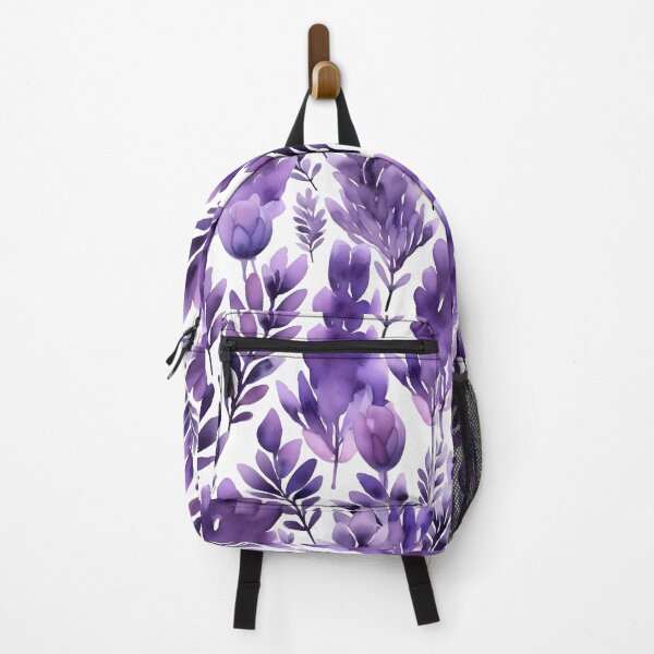 Artikelvorschau, Glückselige tiefpurpurne Lavendel-Blumen-Aquarell-Blumenmuster entworfen und verkauft von Wonder Of Light.