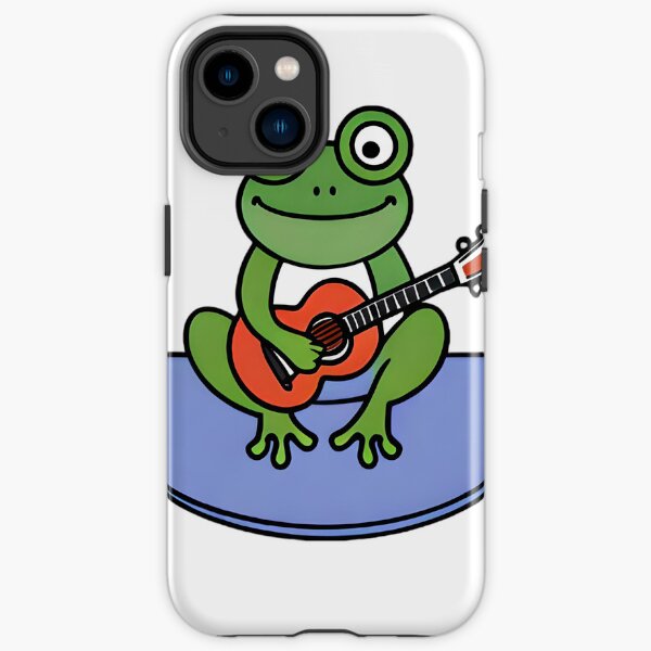 Divertida y graciosa rana tocando la guitarra Funda resistente para iPhone