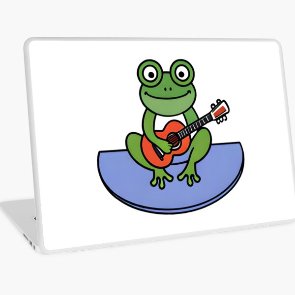 Divertida y graciosa rana tocando la guitarra Vinilo para portátil