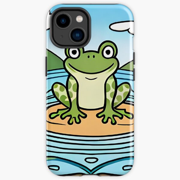 Graciosa y divertida rana en la charca Funda resistente para iPhone