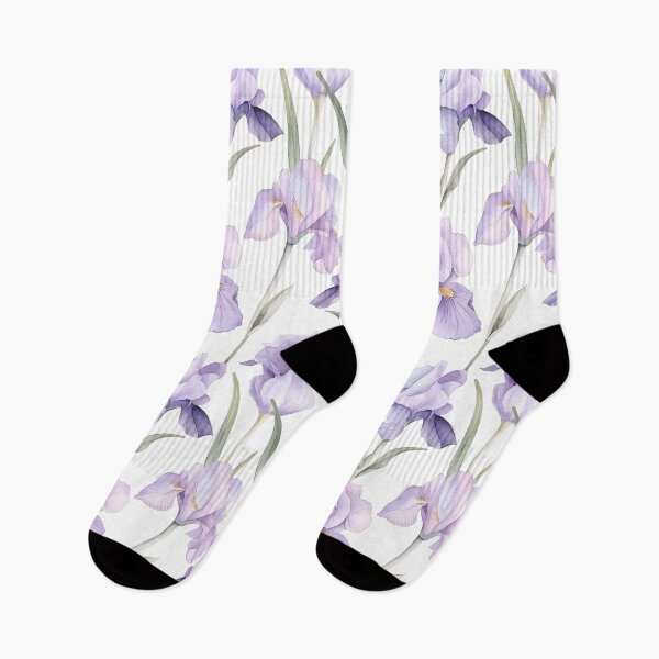 Artikelvorschau, Glückselige Lavendel-Iris-Blumen-Aquarell-Blumenmuster entworfen und verkauft von Wonder Of Light.