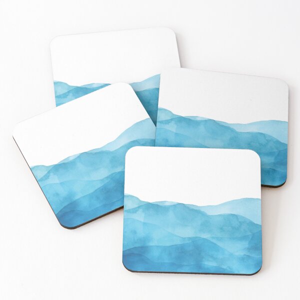 Item preview, Light Blue Watercolor Background With Waves designed and sold by MTShoppingLine.
