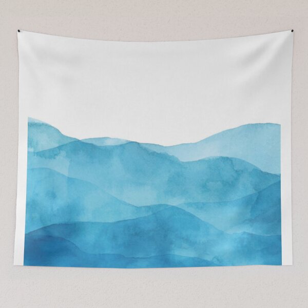 Item preview, Light Blue Watercolor Background With Waves designed and sold by MTShoppingLine.