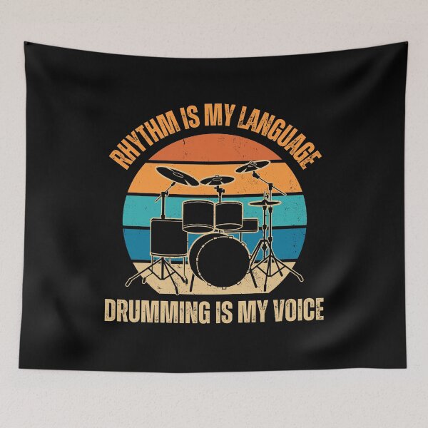 Item preview, Rhythm is my language drumming is my voice designed and sold by Marti t-shirts.