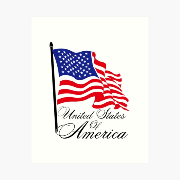 Item preview, United States of America with American Flag designed and sold by AmericaFreedom.