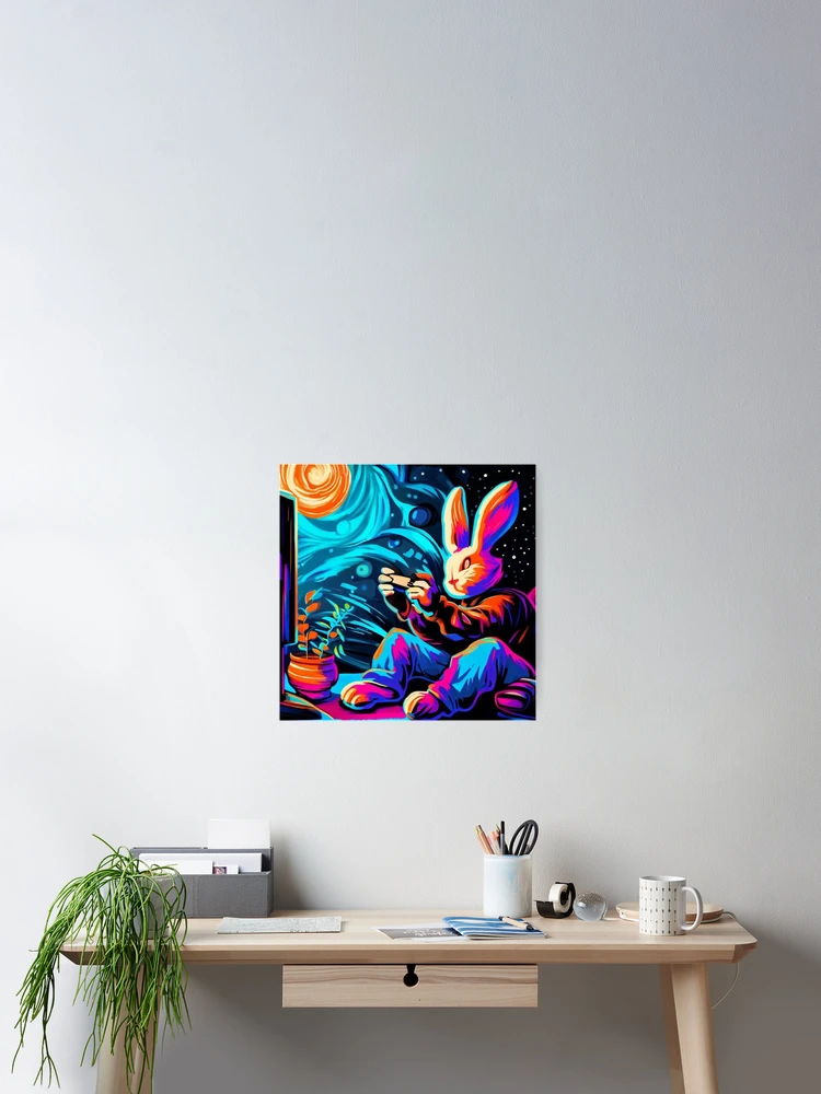 Thumbnail 2 of 3, Poster, Gamer Rabbit designed and sold by Maariteal.