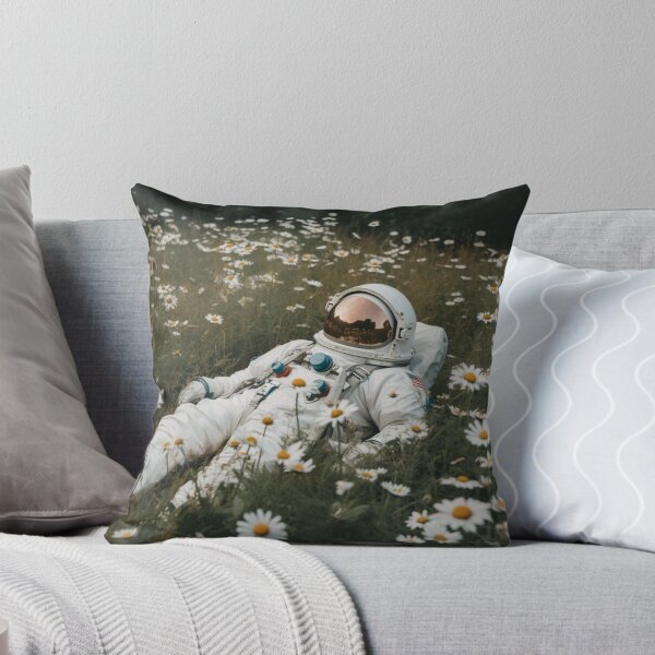 Item preview, Astronaut lying in a daisy field - AI Generated Art designed and sold by VAWNCREATESAI.