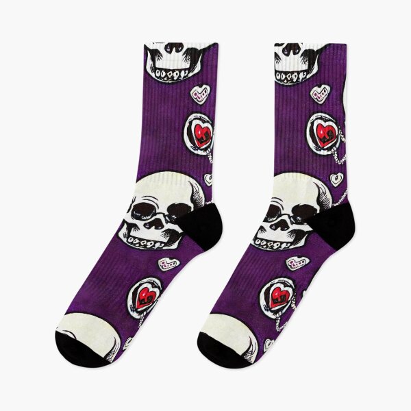 Item preview, Purple Halloween, Skulls and Hearts - Seamless Pattern designed and sold by Chubuter.
