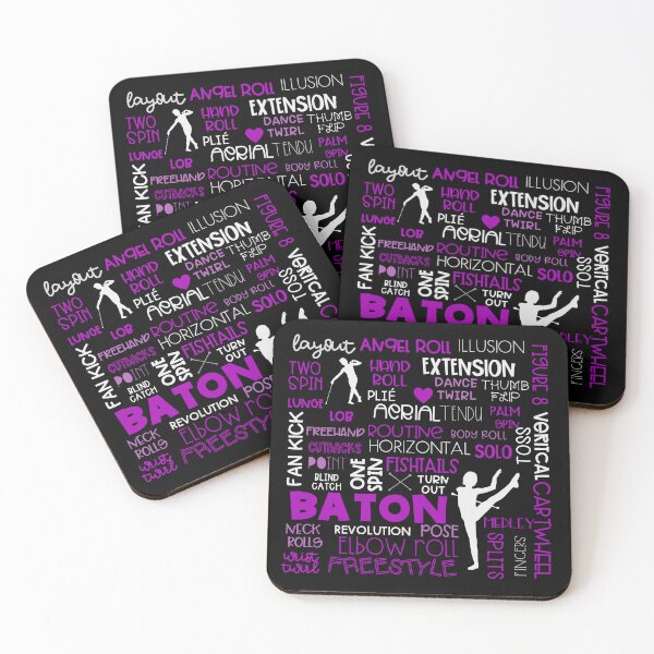 Item preview, Baton word cloud, purple and white, suits dark background designed and sold by Peppermintmama.