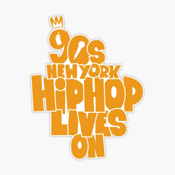 ☆AZ☆ Hiphop 90s Vintage Sticker 15 90's Rap Logo Sticker Pack - Clear, Holographic, or White