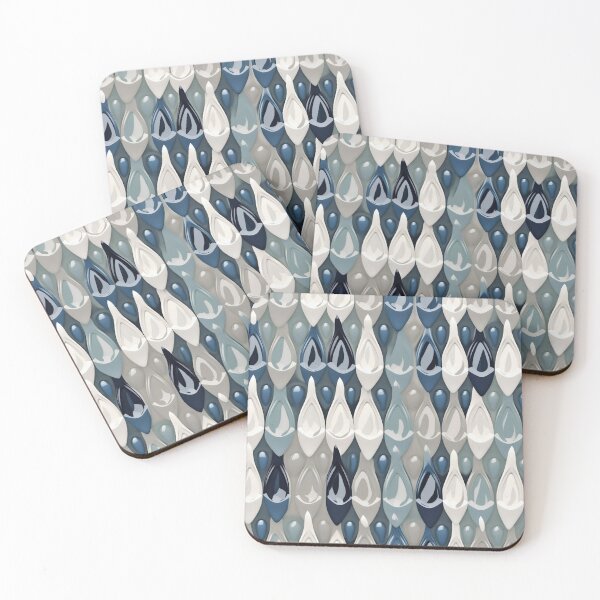 Item preview, Blue and Black Raindrop Ceramic Mosaic Pattern on Beige, Seamless and Stylish, AI Generated designed and sold by drawerwalker.