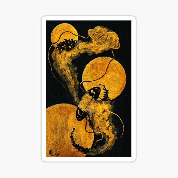 Goldene Quallen | Aquarell Sticker
