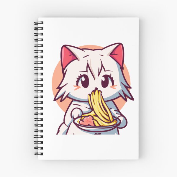 Item preview, Cat Eating Spaghetti Adorable Anime Kitten6 designed and sold by anhy15.