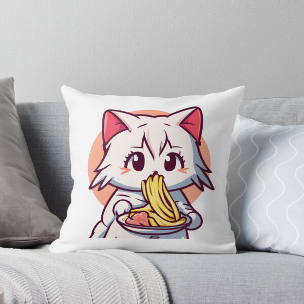 Item preview, Cat Eating Spaghetti Adorable Anime Kitten6 designed and sold by anhy15.